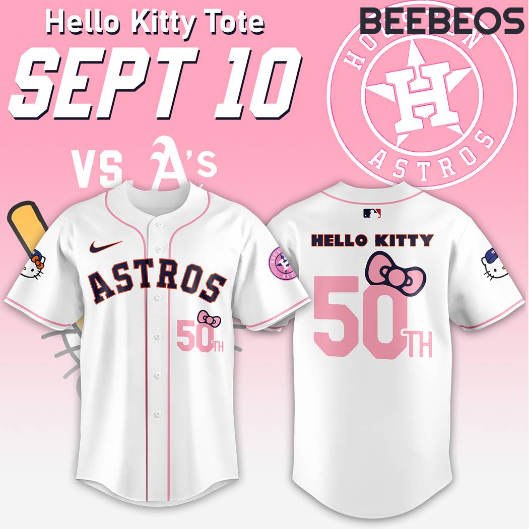 Houston Astros x Hello Kitty Night Pink Baseball Jersey