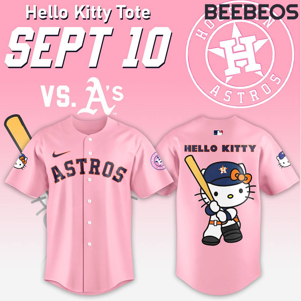 Houston Astros x Hello Kitty Night Stripes Baseball Jersey