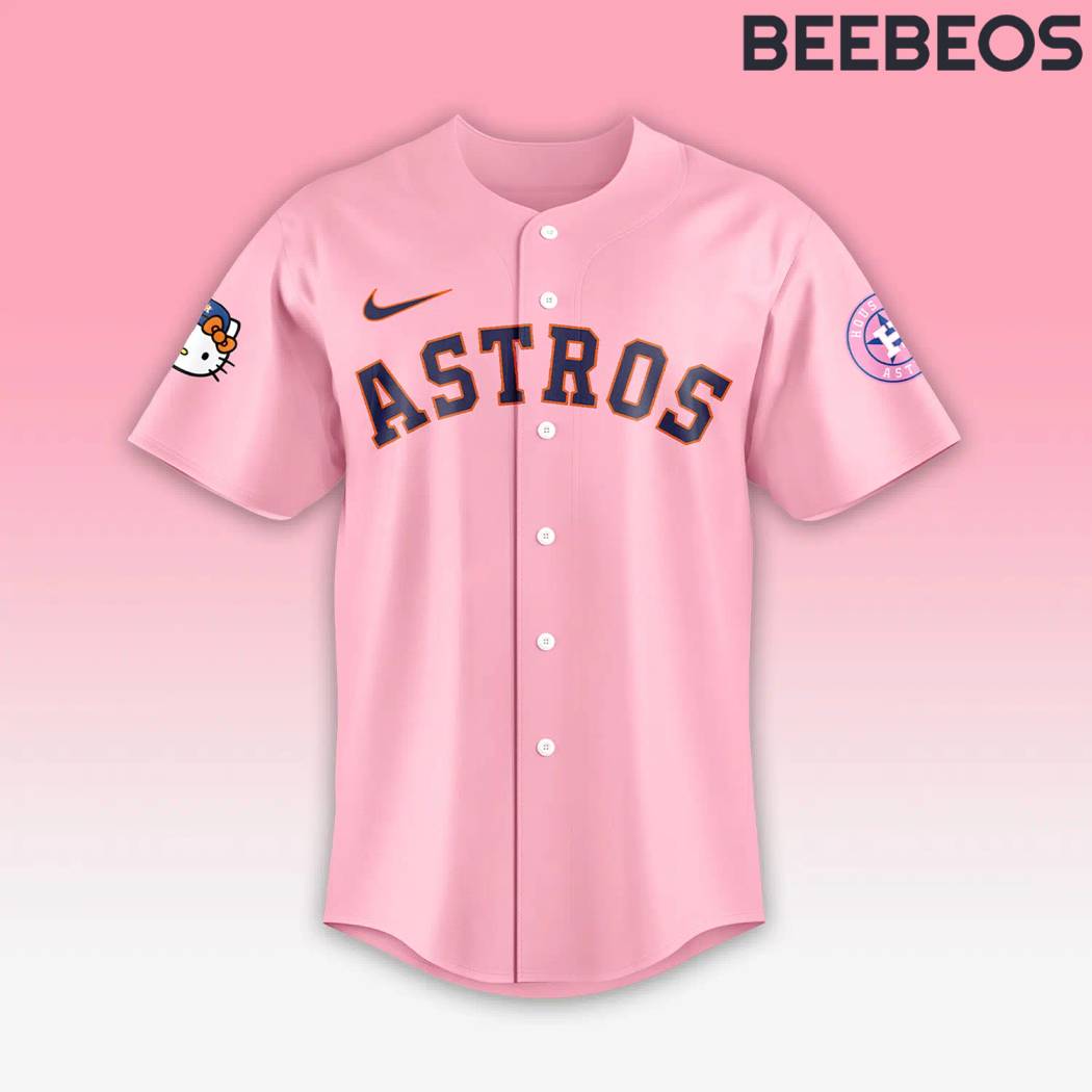 Houston Astros x Hello Kitty Night Pink Baseball Jersey