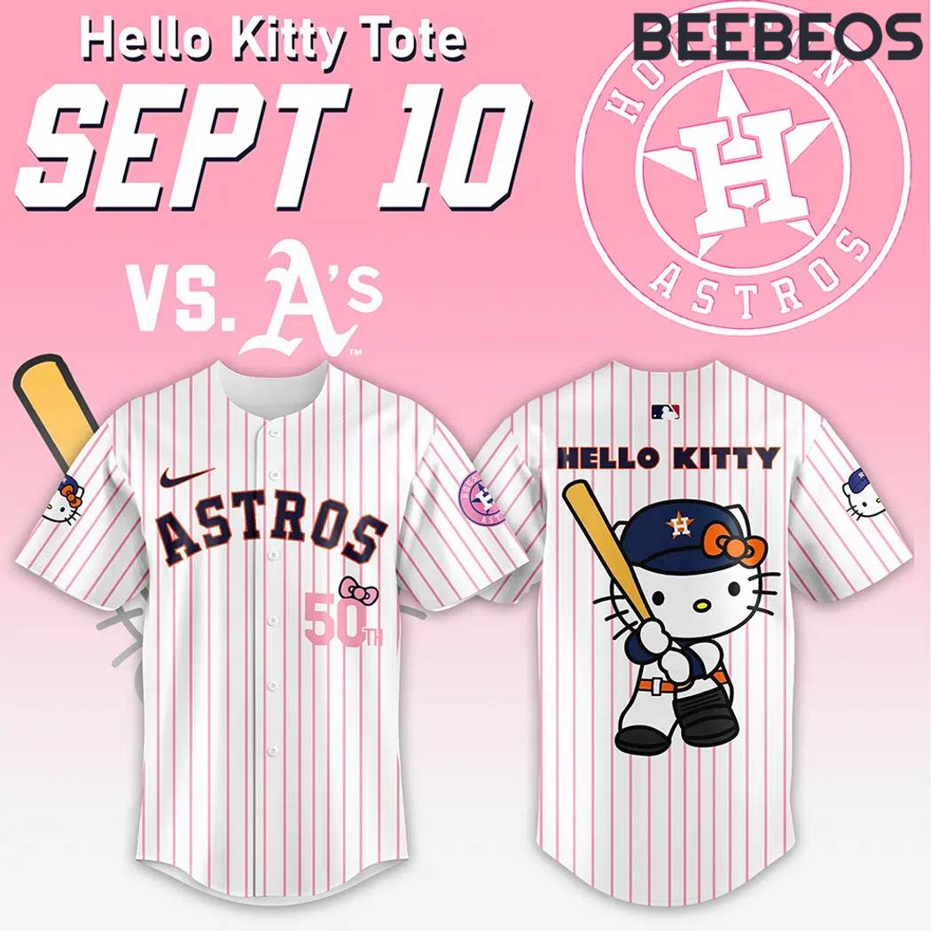 Houston Astros x Hello Kitty Night Pink Baseball Jersey