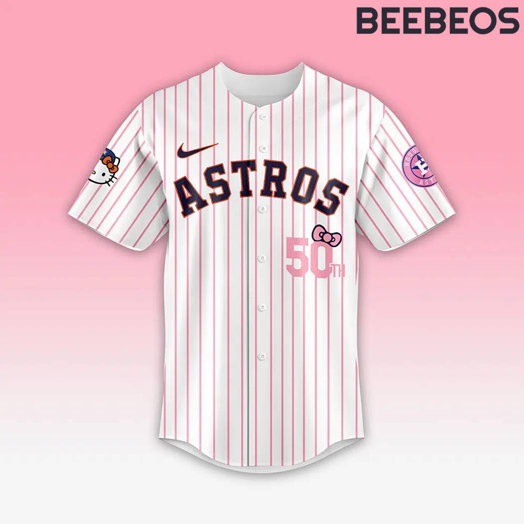 Houston Astros x Hello Kitty Night Stripes Baseball Jersey