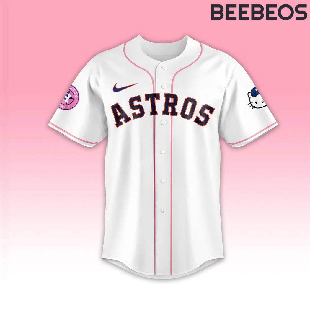 Houston Astros x Hello Kitty Night White Baseball Jersey