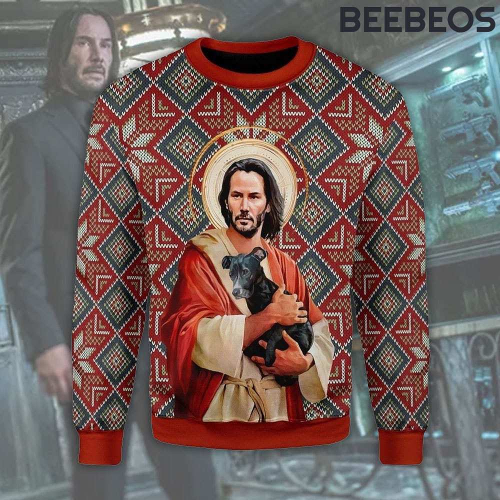 John Wick Jesus Ugly Christmas Sweater