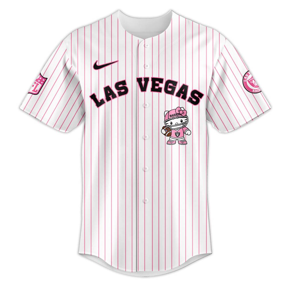 Las Vegas Raiders NFL Hello Kitty Stripes Jersey