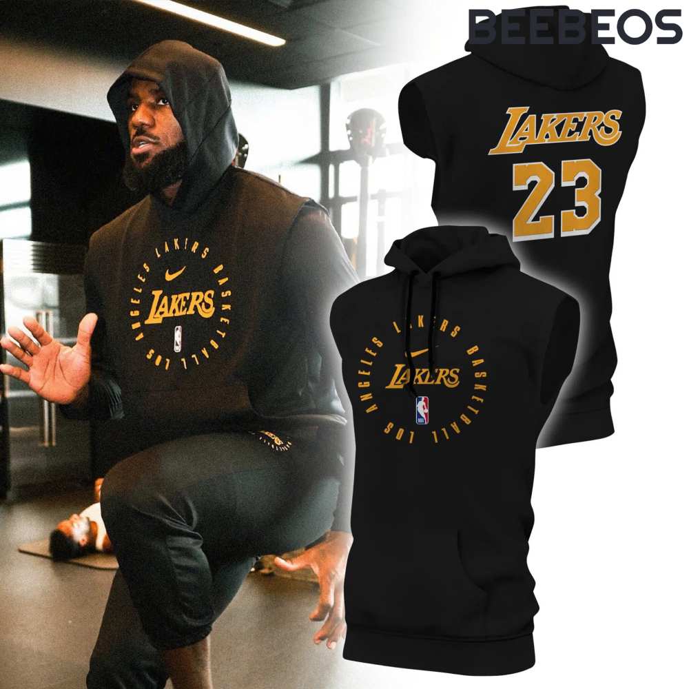 LeBron James Los Angeles Lakers Nike Game Sleeveless Hoodie