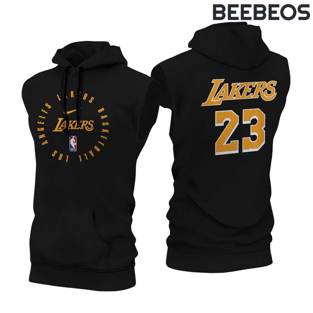 LeBron James Los Angeles Lakers Nike Game Sleeveless Hoodie