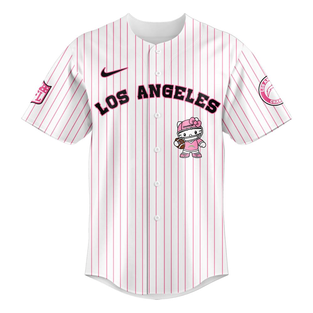 Los Angeles Chargers NFL Hello Kitty Stripes Jersey