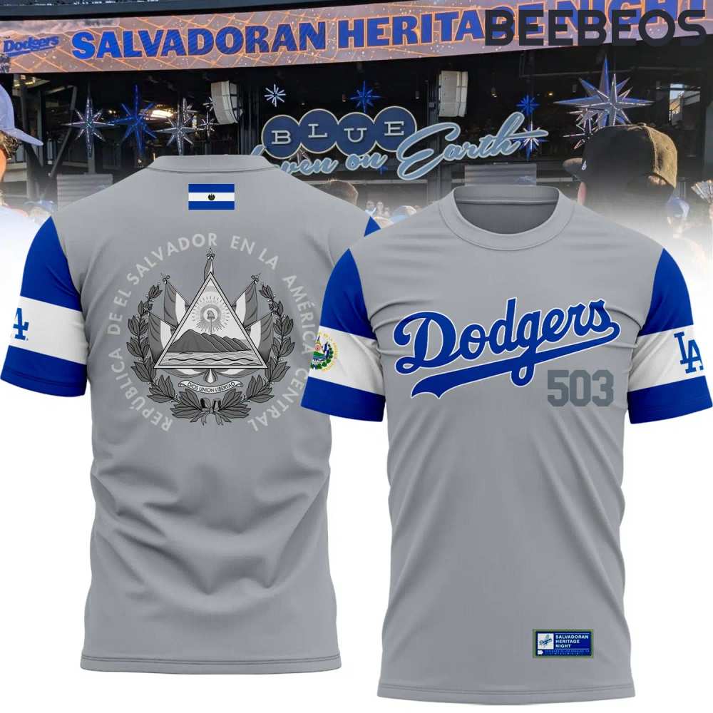 Los Angeles Dodgers Salvadoran Heritage Night T-Shirt