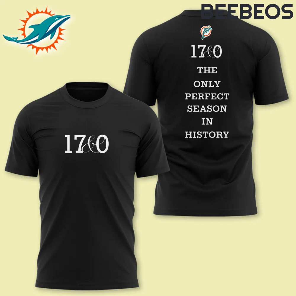 Miami Dolphins “The Perfect 17&0 Club” Black Shirt