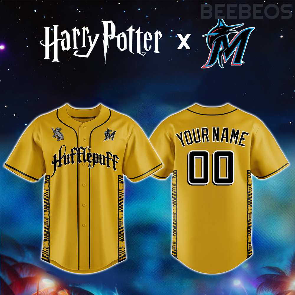 Miami Marlins x Harry Potter Slytherin Baseball Jersey