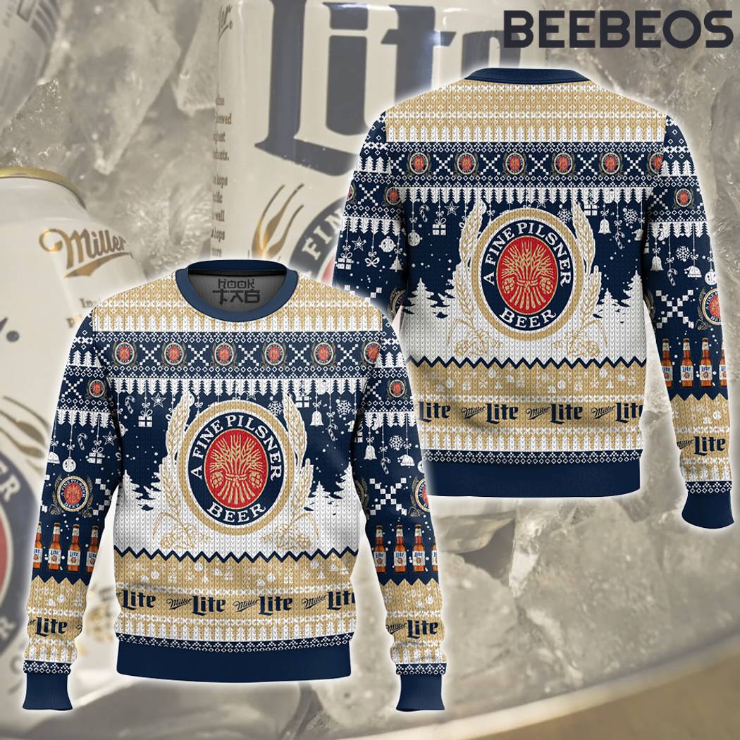 Miller Lite A Fine Pilsner Beer Ugly Sweater