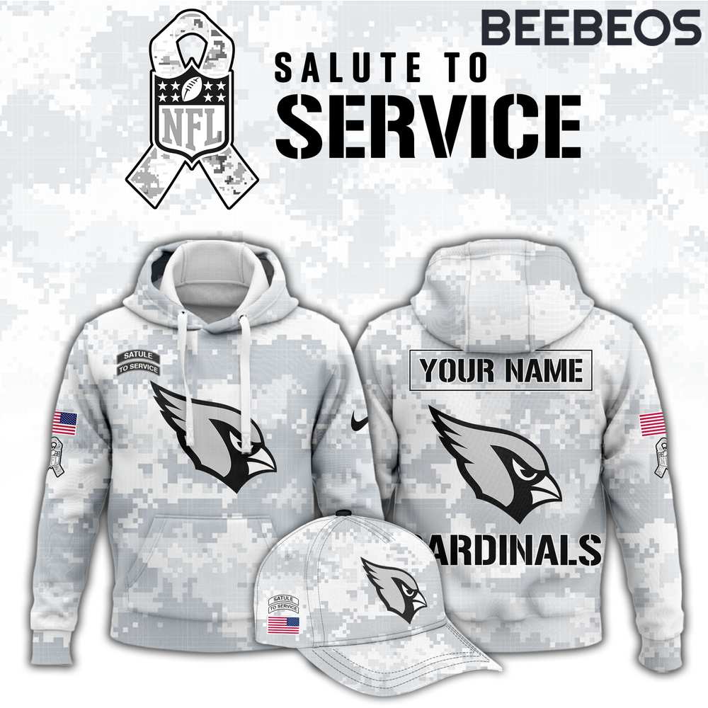 NFL Arizona Cardinals Arctic Camo 2024 Salute To Service Combo Hoodie Pants Cap