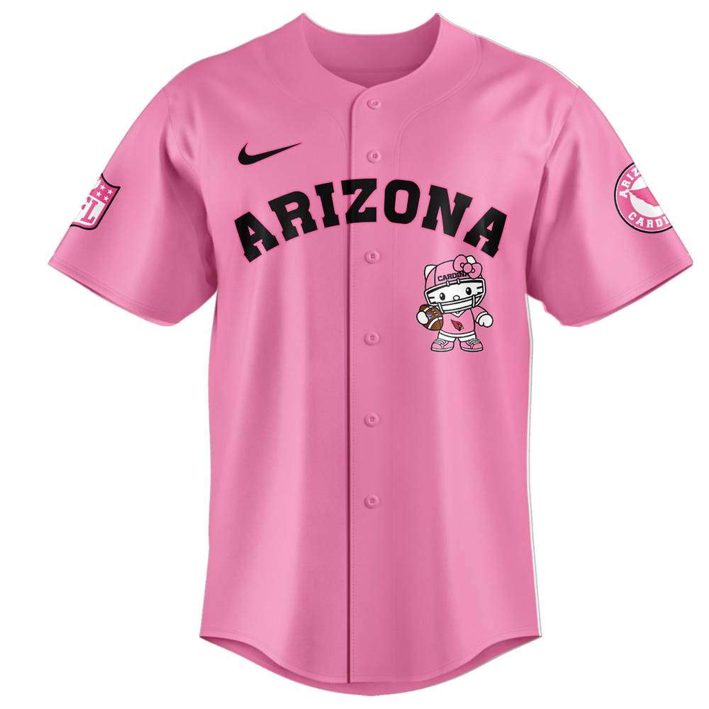 NFL Arizona Cardinals Hello Kitty Pink Baseball Jersey