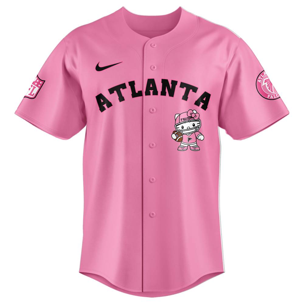 NFL Atlanta Falcons Hello Kitty Pink Baseball Jersey