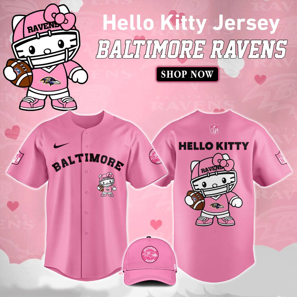 NFL Atlanta Falcons Hello Kitty Pink Baseball Jersey