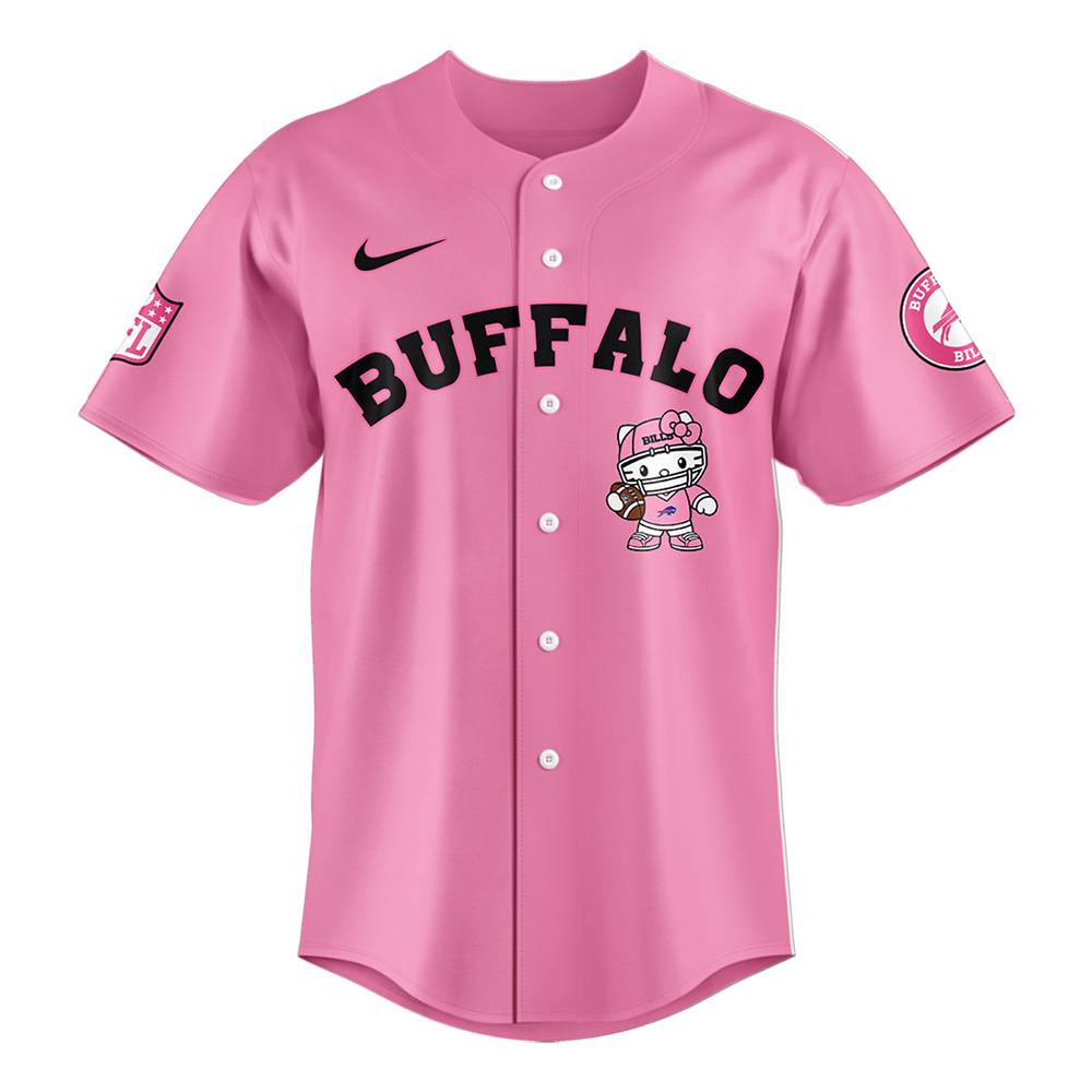 NFL Buffalo Bills Hello Kitty Pink Baseball Jersey