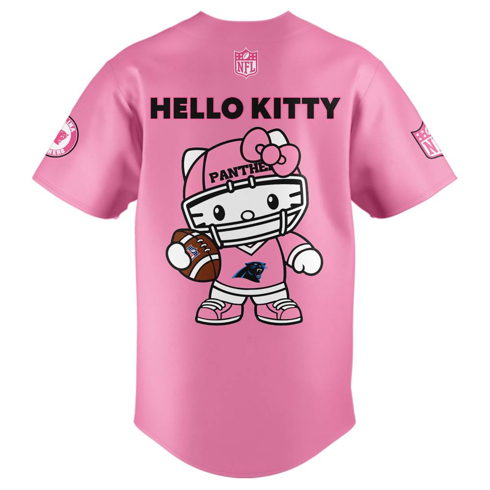 NFL Carolina Panthers Hello Kitty Pink Baseball Jersey