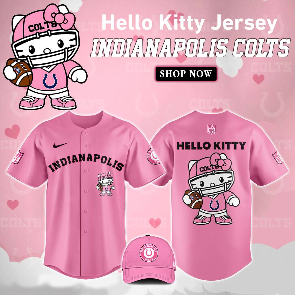 NFL Indianapolis Colts Hello Kitty Pink Baseball Jersey