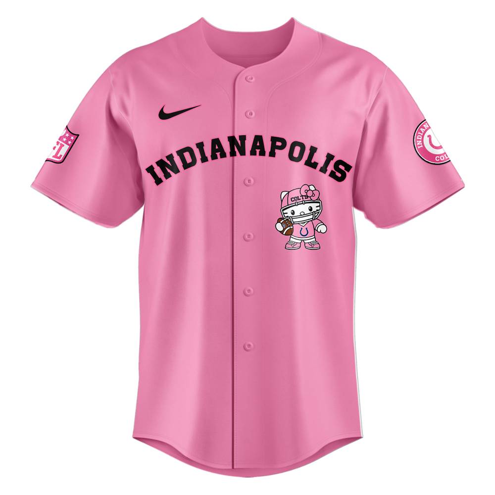 NFL Indianapolis Colts Hello Kitty Pink Baseball Jersey