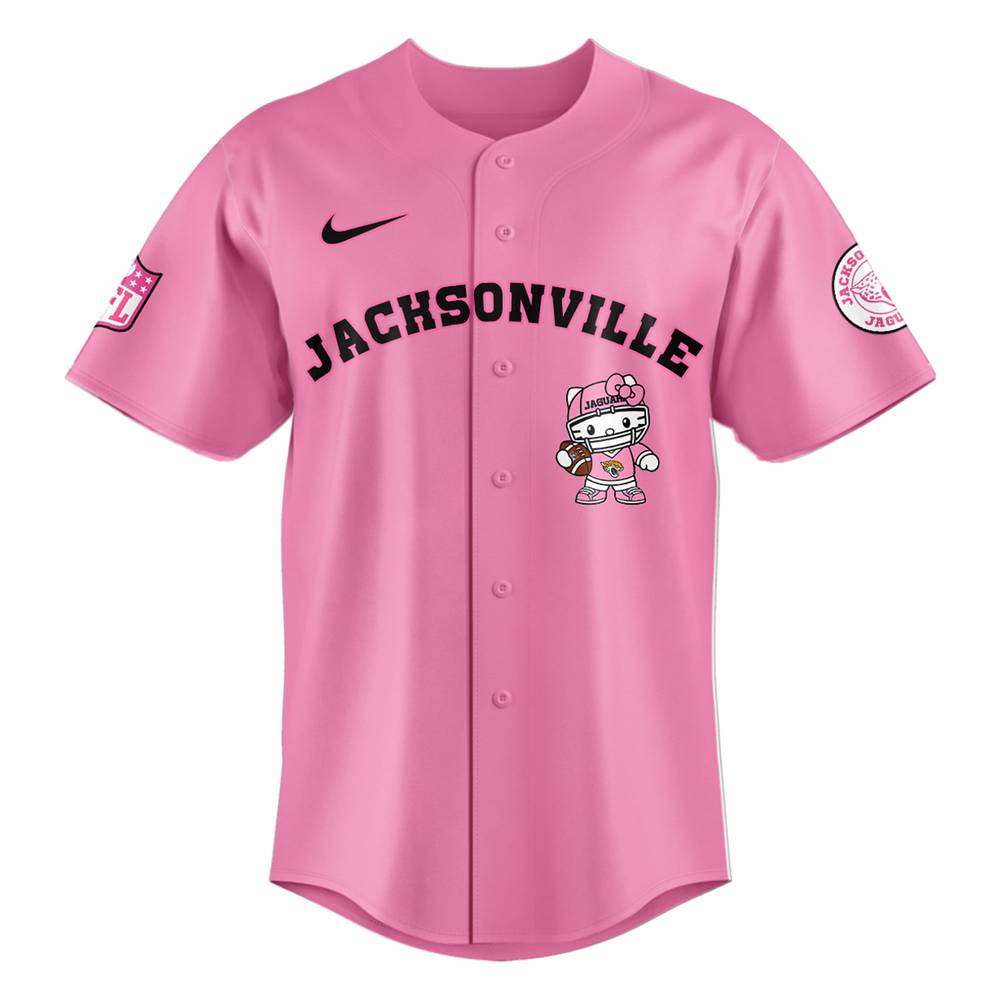 NFL Jacksonville Jaguars Hello Kitty Pink Baseball Jersey