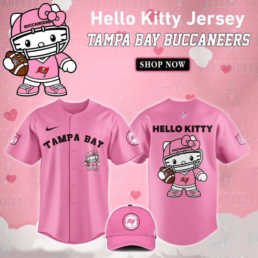 NFL Tampa Bay Buccaneers Hello Kitty Pink Baseball Jersey