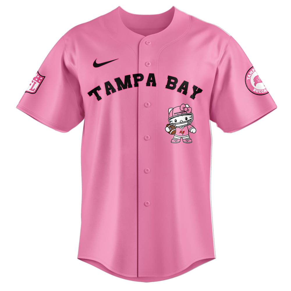 NFL Tampa Bay Buccaneers Hello Kitty Pink Baseball Jersey