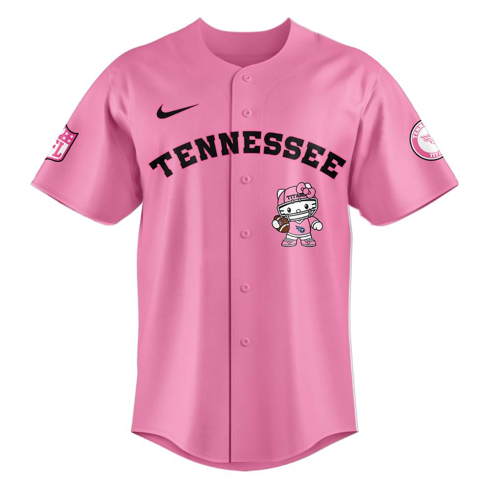 NFL Tennessee Titans Hello Kitty Pink Baseball Jersey