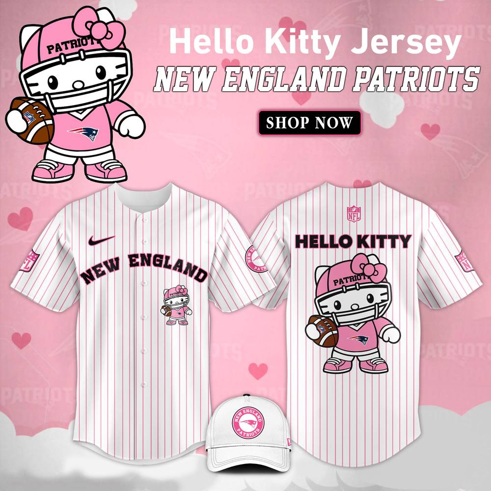 New England Patriots NFL Hello Kitty Stripes Jersey