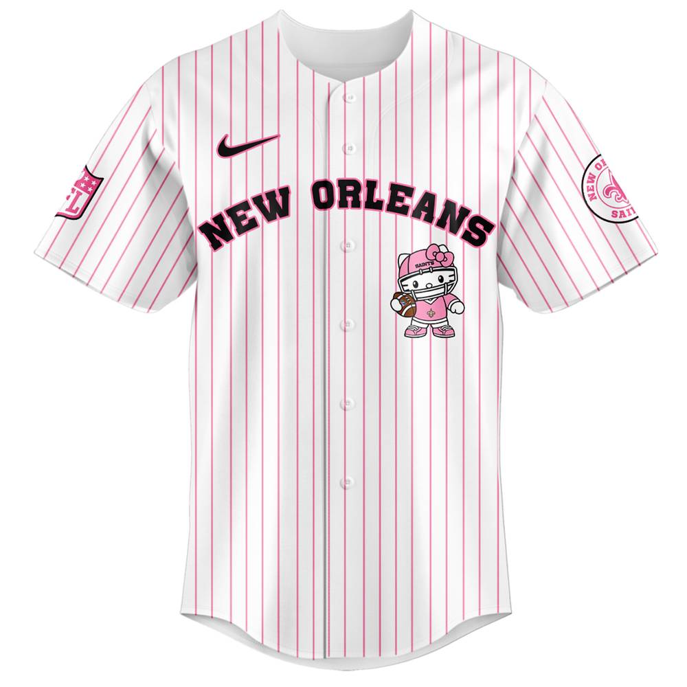 New Orleans Saints NFL Hello Kitty Stripes Jersey