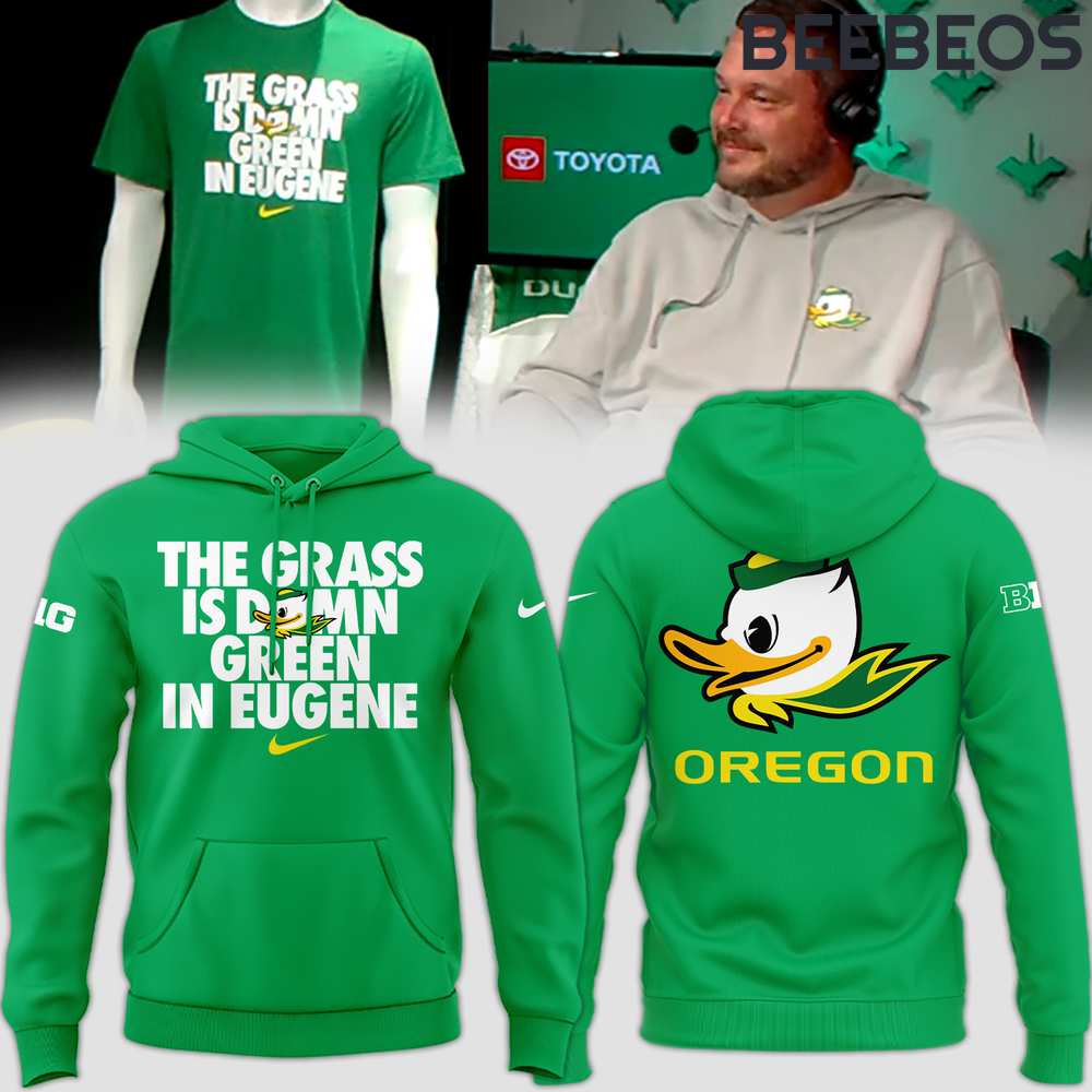 Oregon Ducks “The Grass is Damn Green in Eugene” Hoodie Pants Cap