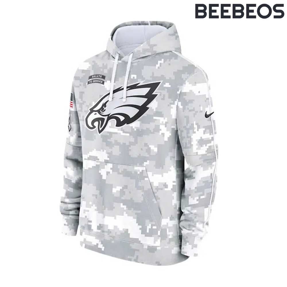 Philadelphia Eagles Arctic Camo 2024 Salute to Service Hoodie