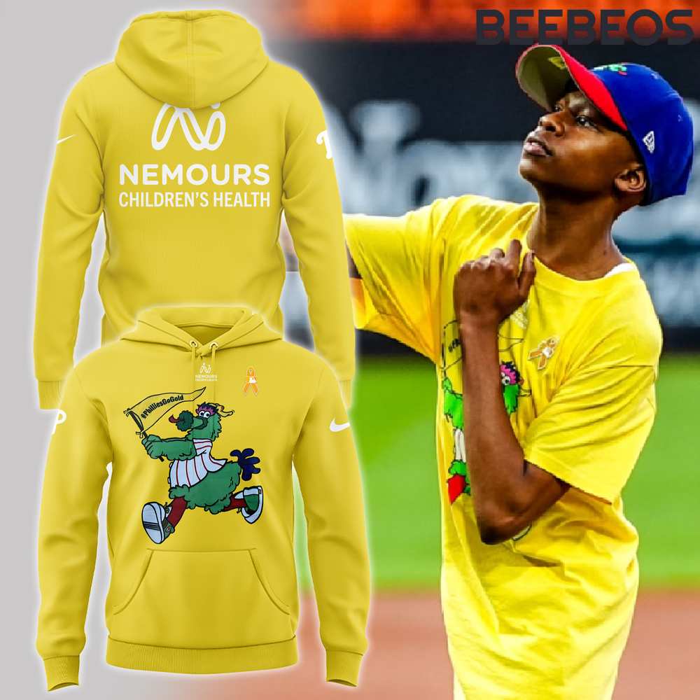 Philadelphia Phillies Childhood Cancer Awareness Hoodie Pants Cap