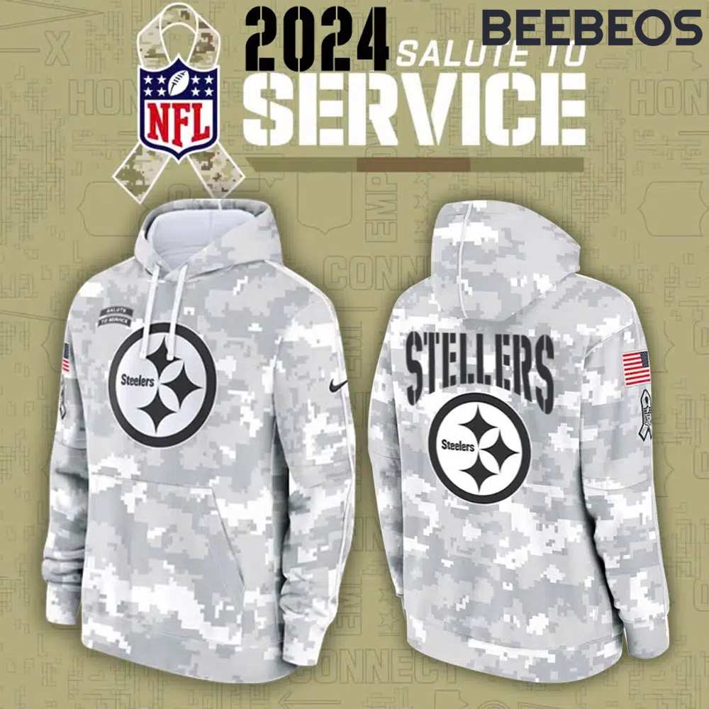 Pittsburgh Steelers Arctic Camo 2024 Salute to Service Hoodie