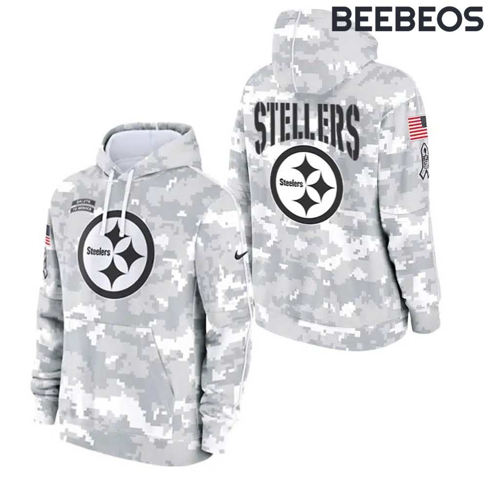 Pittsburgh Steelers Arctic Camo 2024 Salute to Service Hoodie