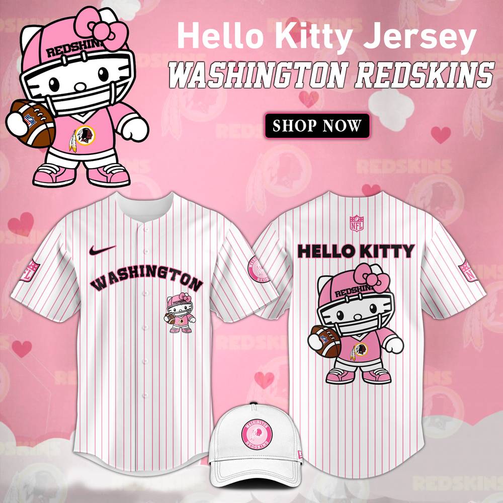 Washington Commanders NFL Hello Kitty Stripes Jersey