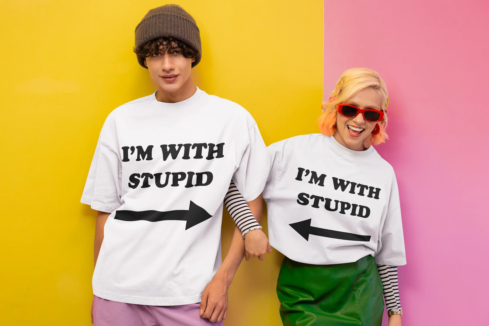 I’m With Stupid T-Shirt (set of 2)