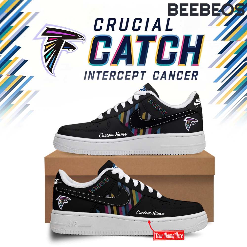 Atlanta Falcons 2024 NFL Crucial Catch Intercept Cancer Air Force 1 Shoes