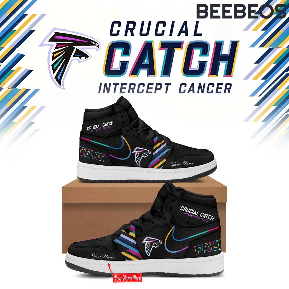 Atlanta Falcons 2024 NFL Crucial Catch Intercept Cancer Air Jordan 1 Shoes