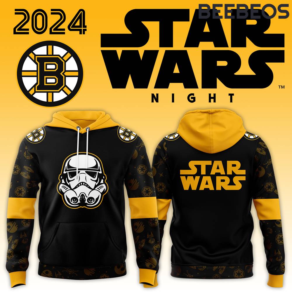 Boston Bruins x Star Wars Night Black Hoodie