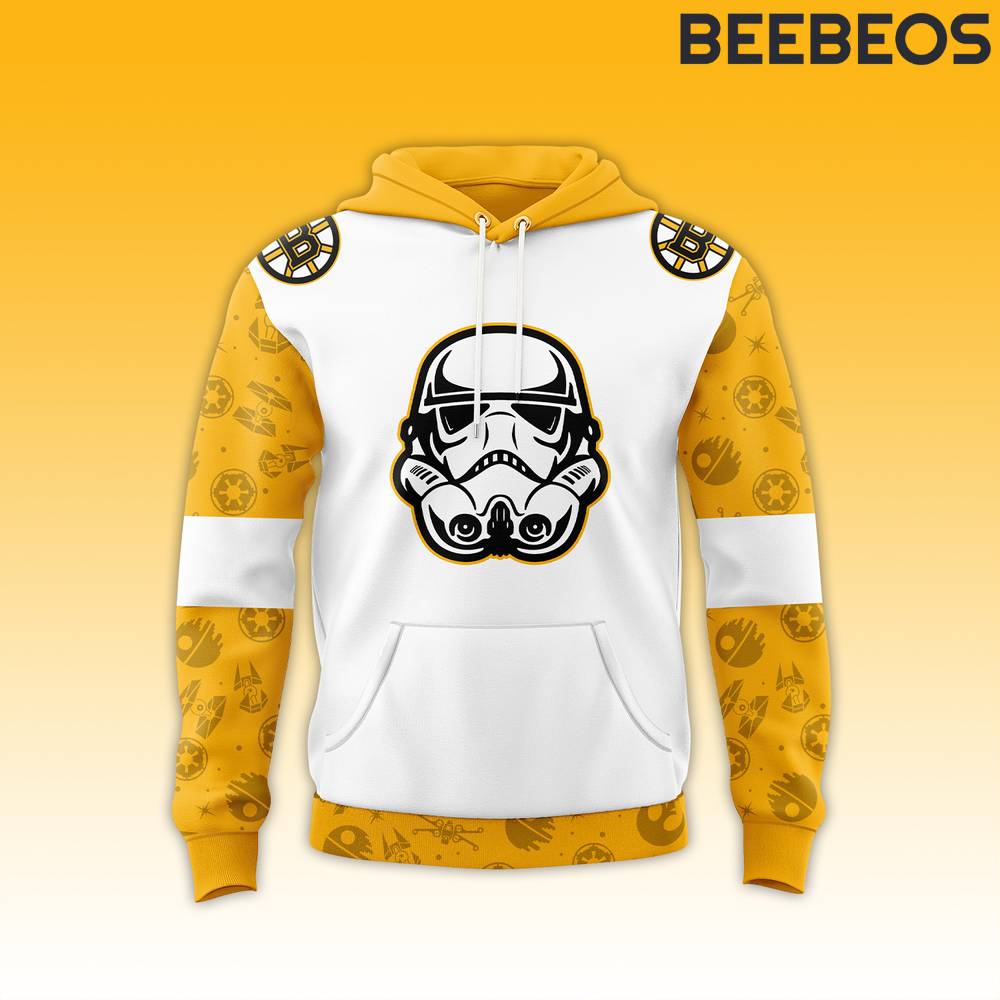 Boston Bruins x Star Wars Night White Hoodie