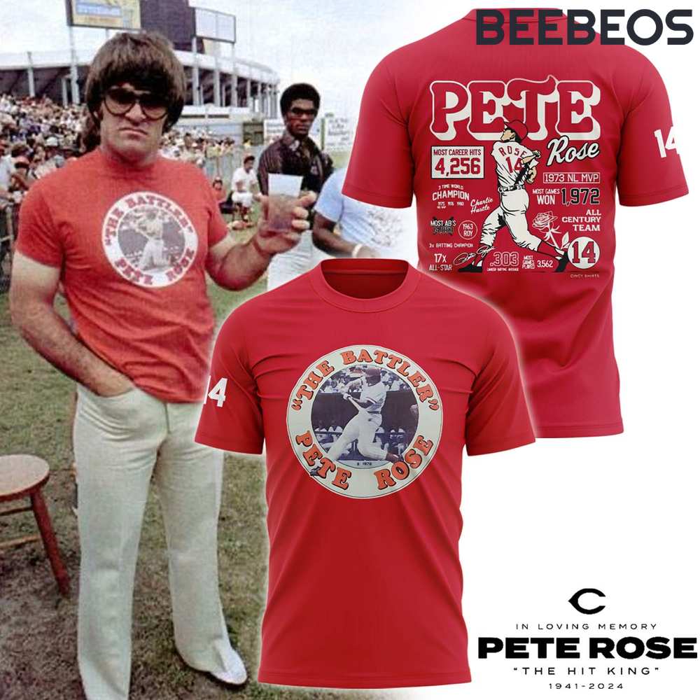 Cincinnati Reds Pete Rose Black T-Shirt