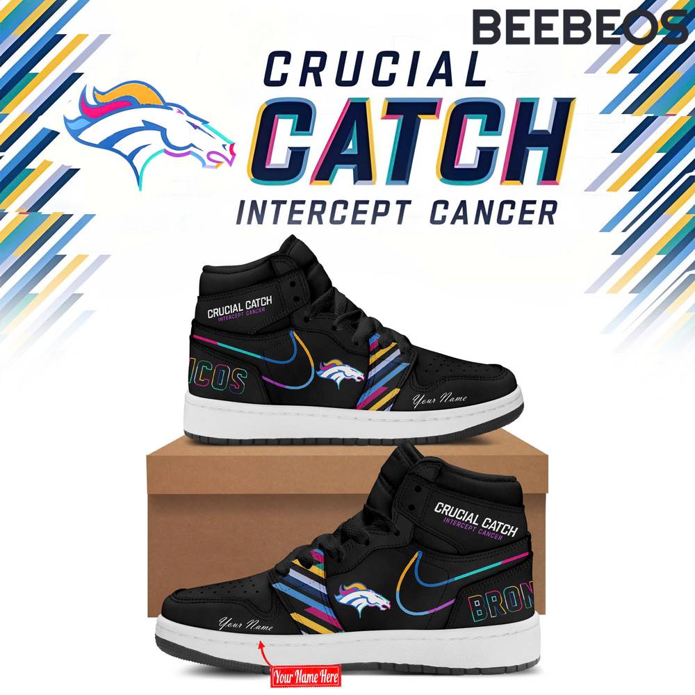 Denver Broncos 2024 NFL Crucial Catch Intercept Cancer Air Jordan 1 Shoes