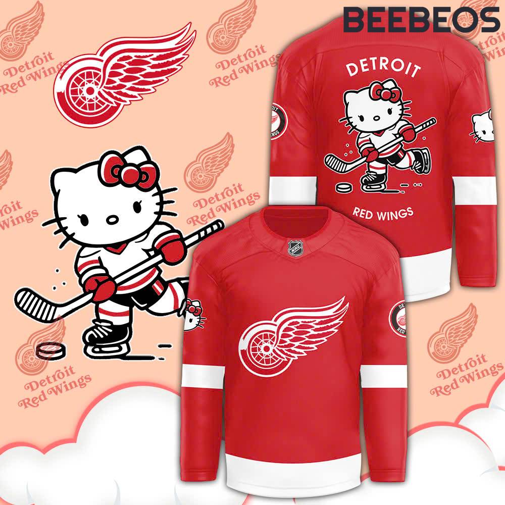 Detroit Red Wings x Hello Kitty 50th Anniversary Hockey Jersey