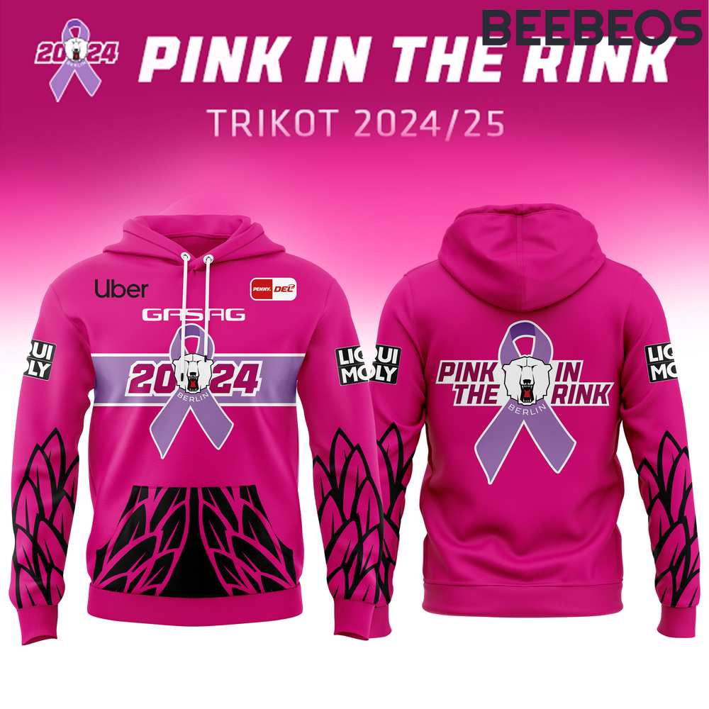 Eisbaren Berlin 2024 Breast Cancer Awareness Black Hoodie