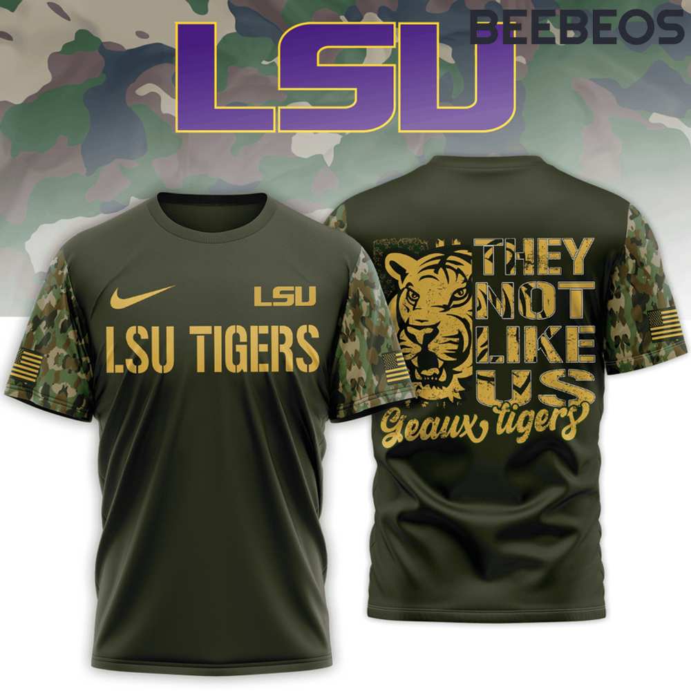 LSU Tigers They Not Like Us Military Veteran T-Shirt