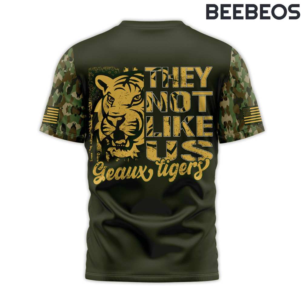 LSU Tigers They Not Like Us Military Veteran T-Shirt