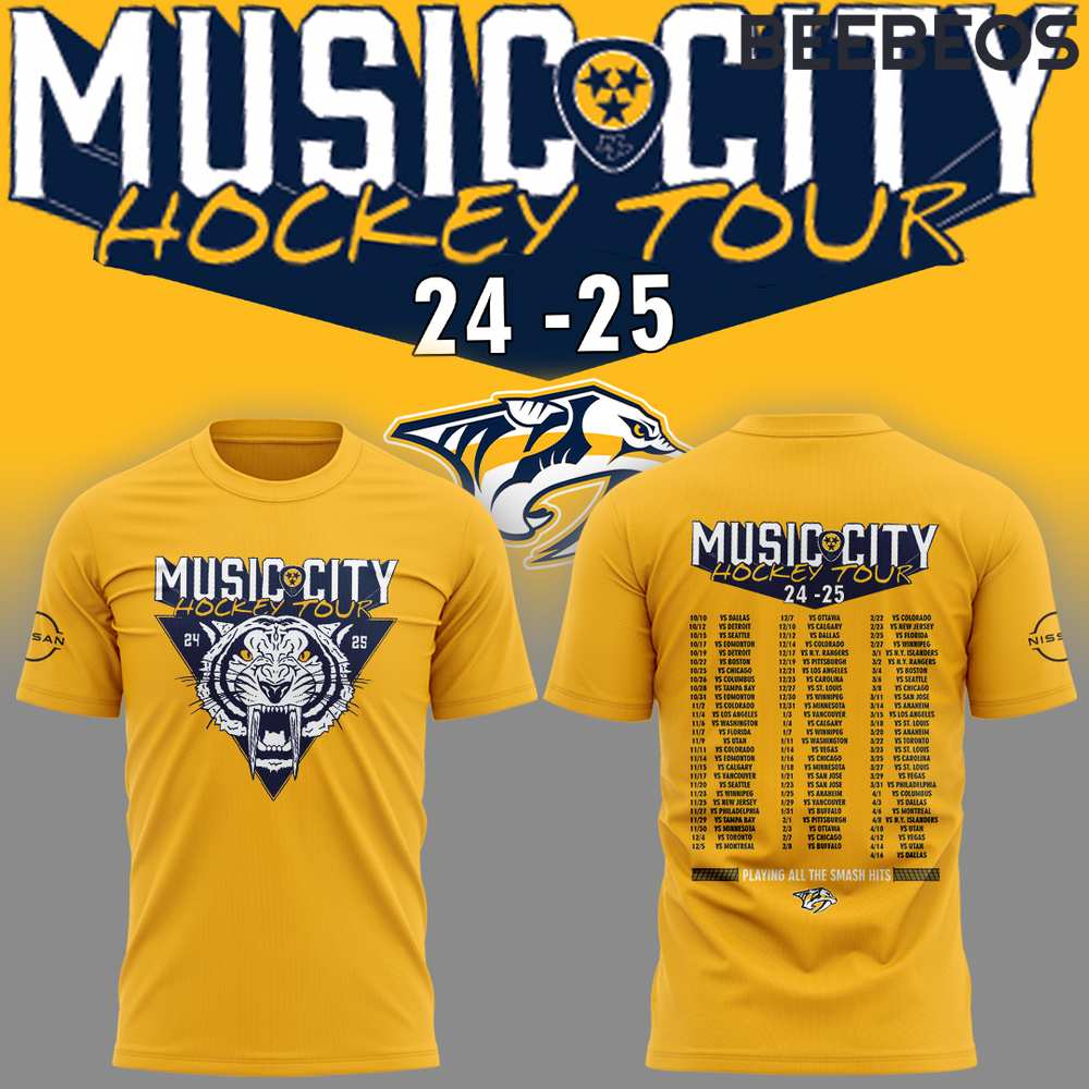 Nashville Predators Music City Hockey Tour T-Shirt