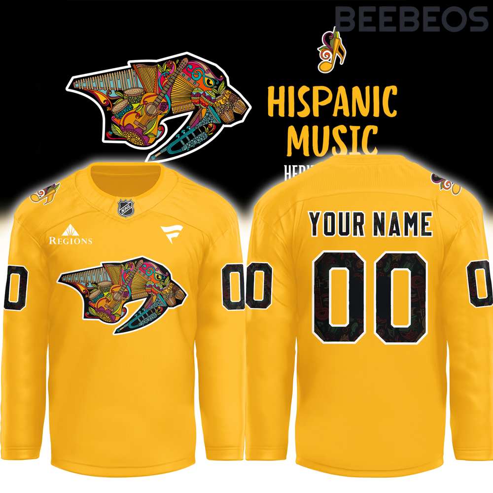 Nashville Predators x Hispanic Heritage Night Gold Jersey