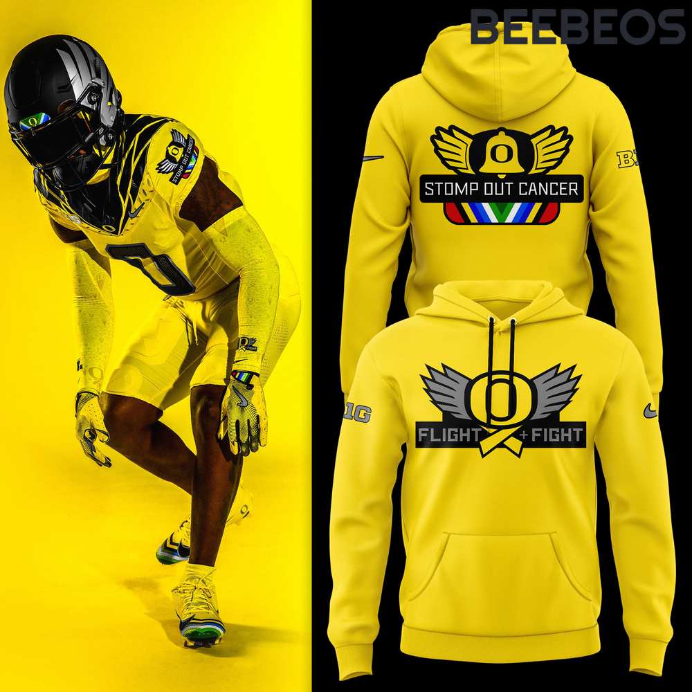 Oregon Ducks “Stomp Out Cancer” Heroes Yellow Hoodie Pants Cap