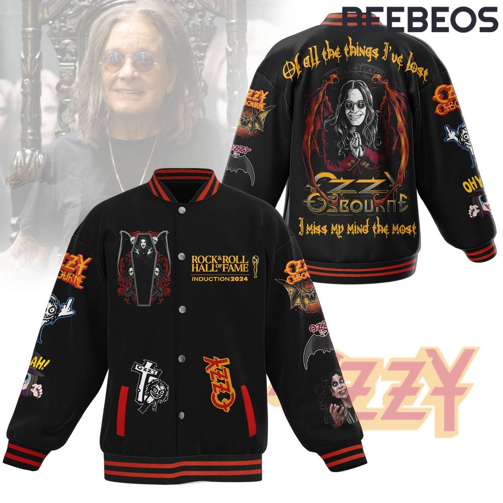 Ozzy Osbourne Rock n Roll Hall of Fame Baseball Jacket